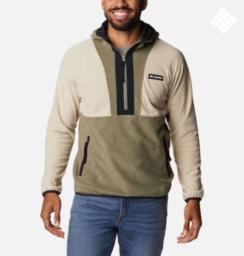 Columbia Back Bowl Lite Half Zip Fleece Hettegensere Herre Pisket Krem Olivengrønne | 91472N