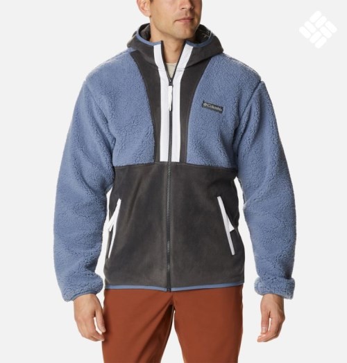 Columbia Back Bowl Sherpa Full Zip Hoodie Fleecejakker Herre Blå Svarte | 94761Q