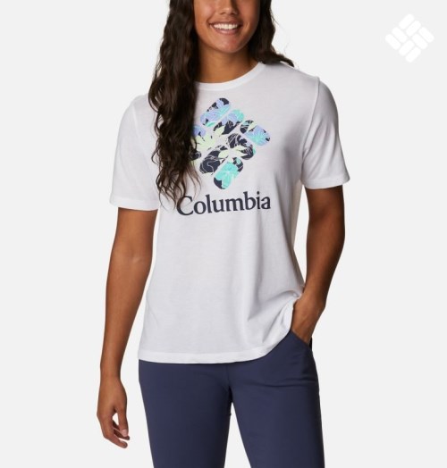 Columbia Bluebird Day Relaxed Crew Neck T-skjorte Dame Hvite | 37926N