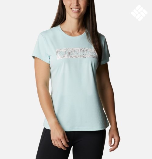 Columbia Cirro Ice Graphic Crew T-skjorte Dame Mint | 41709R