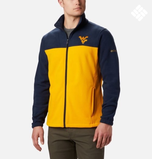 Columbia Collegiate Flanker III - West Virginia University Fleecejakker Herre Marineblå Gul | 87134O