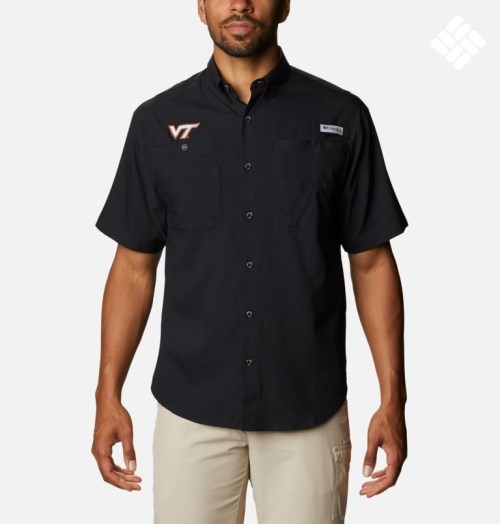 Columbia Collegiate PFG Tamiami Kort Sleeve - Virginia Tech Skjorte Herre Svarte | 39017E