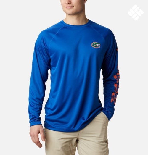 Columbia Collegiate PFG Terminal Tackle Long Sleeve - Florida Gensere Herre Blå | 07415W