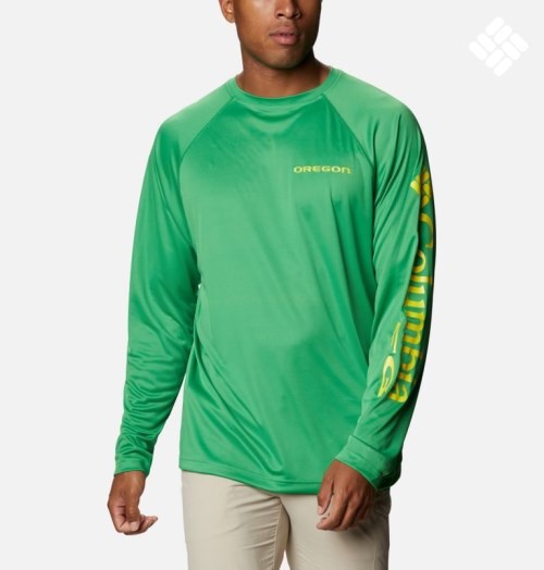 Columbia Collegiate PFG Terminal Tackle Long Sleeve - Oregon Gensere Herre Grønn | 47109Z