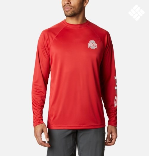 Columbia Collegiate PFG Terminal Tackle Long Sleeve - Ohio State Gensere Herre Rød | 71285T