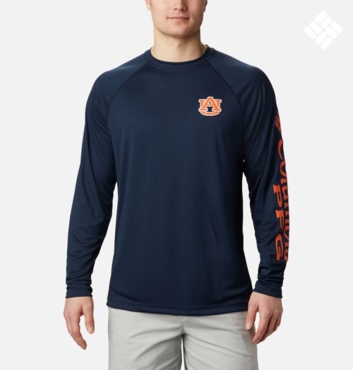 Columbia Collegiate PFG Terminal Tackle Long Sleeve - Auburn Gensere Herre Marineblå | 91605T