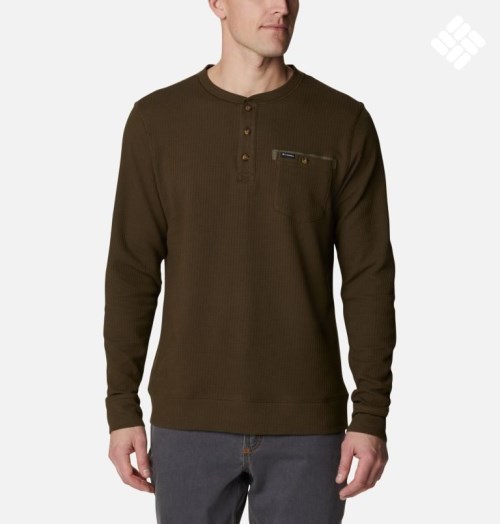 Columbia Flare Gun II Waffle Henley Gensere Herre Mørke Brune | 27513R