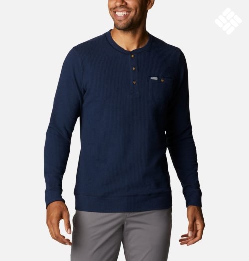 Columbia Flare Gun II Waffle Henley Gensere Herre Marineblå | 97386W