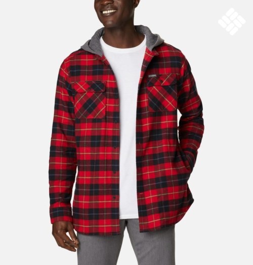 Columbia Flare Gun Stretch Flannel Hoodie Skjorte Herre Rød | 04673P