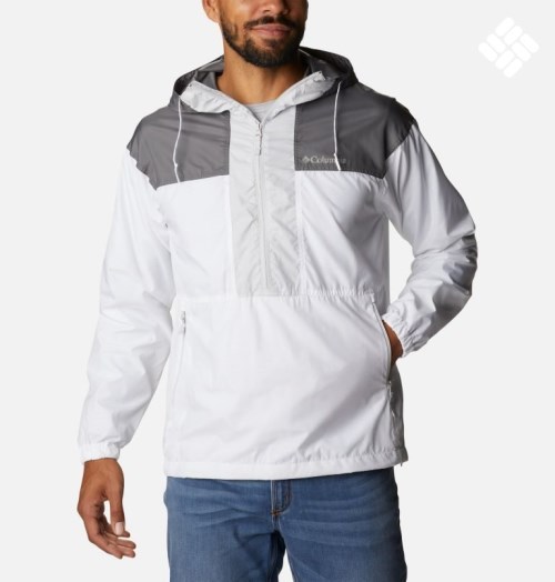 Columbia Flash Challenger Anorak Jakke Herre Hvite Mørke Grå | 69412S