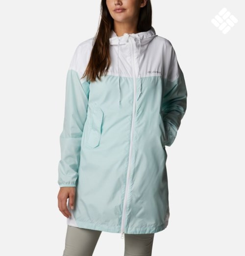 Columbia Flash Challenger Long Windbreaker Jakke Dame Hvite Turkis | 35908Q