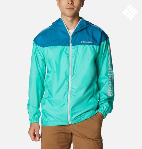 Columbia Flash Challenger Novelty Windbreaker Jakke Herre Turkis | 28463N