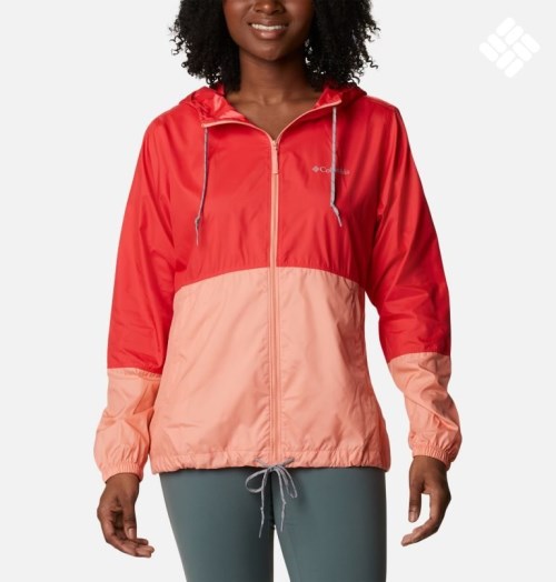 Columbia Flash Forward Windbreaker Jakke Dame Rød Korall | 54237R