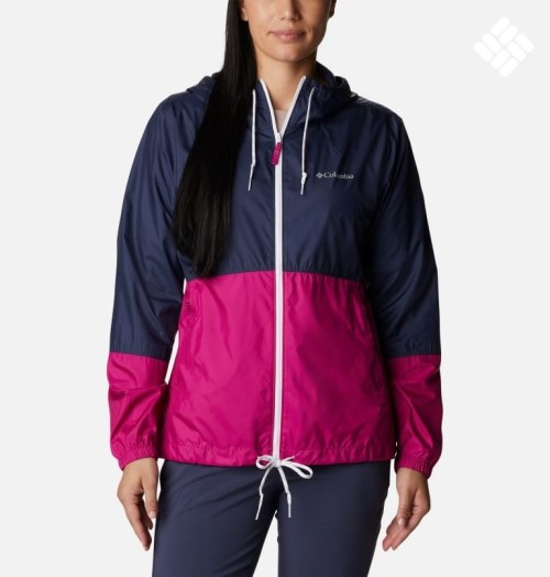 Columbia Flash Forward Windbreaker Jakke Dame Marineblå Fuchsia | 61240T