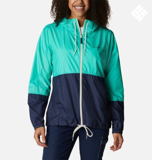 Columbia Flash Forward Windbreaker Jakke Dame Turkis Marineblå | 83062I