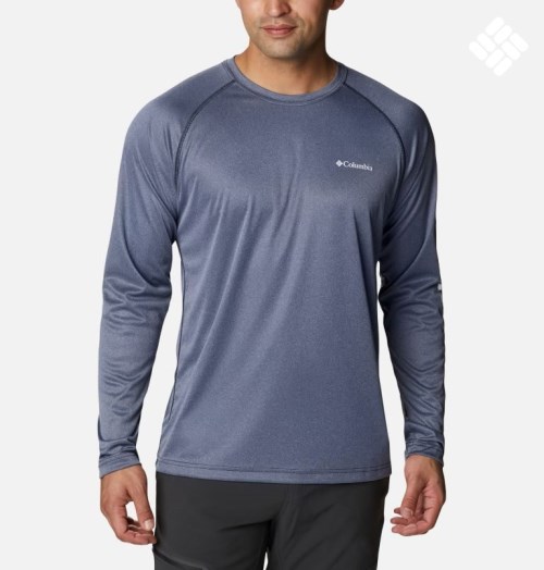 Columbia Fork Stream Heather Long Sleeve Gensere Herre Marineblå | 47359H