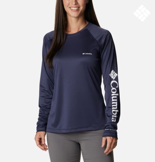 Columbia Fork Stream Long Sleeve Gensere Dame Marineblå | 39581I