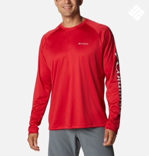 Columbia Fork Stream Long Sleeve Gensere Herre Rød | 56297G