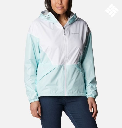 Columbia Lime Rock Hill Windbreaker Jakke Dame Mint Hvite | 27460N