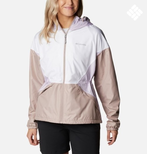 Columbia Lime Rock Hill Windbreaker Jakke Dame Hvite Brune | 69302W