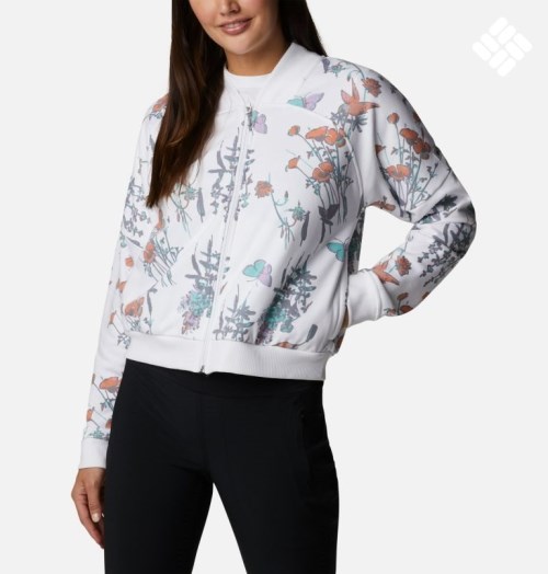 Columbia Lodge French Terry Full Zip Jakke Dame Blomster | 14372P