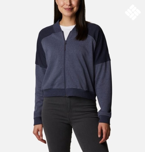 Columbia Lodge French Terry Full Zip Jakke Dame Marineblå | 62451C