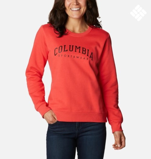 Columbia Logo Crew Gensere Dame Rød | 50249K