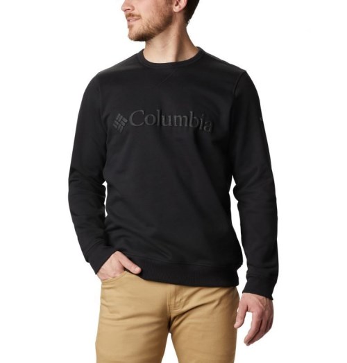 Columbia Logo Fleece Crew Gensere Herre Svarte | 90134N