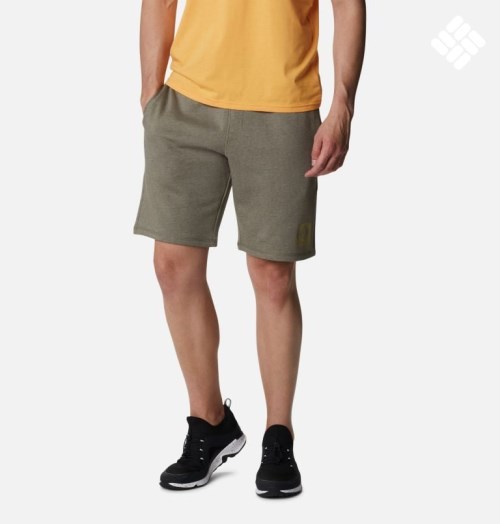 Columbia Logo Fleece Shorts Herre Olivengrønne | 48295T