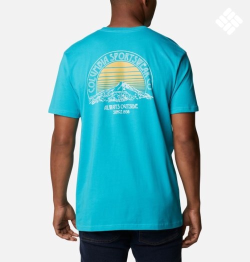 Columbia Mountain Graphic T-skjorte Herre Turkis | 89653N