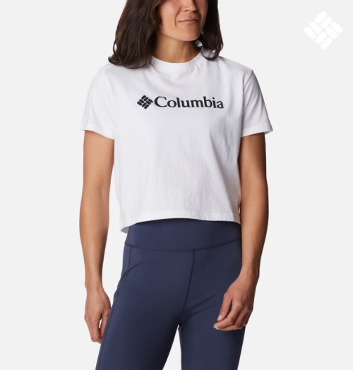 Columbia North Cascades Cropped T-skjorte Dame Hvite | 25416J