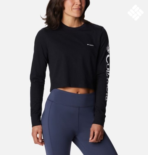 Columbia North Cascades Long Sleeve Cropped Gensere Dame Svarte | 70415W