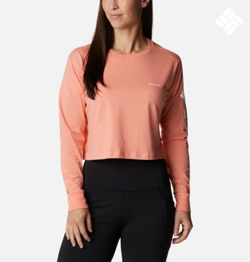 Columbia North Cascades Long Sleeve Cropped Gensere Dame Korall | 82017J