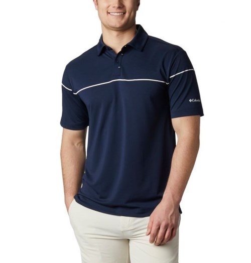 Columbia Omni-Wick Breaker Golf Polo T Skjorte Herre Marineblå | 04736D