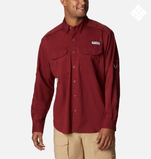 Columbia PFG Blood and Guts Zero Woven Long Sleeve Skjorte Herre Rød | 02743T