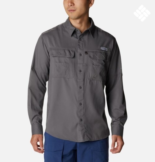 Columbia PFG Drift Guide Woven Long Sleeve Skjorte Herre Mørke Grå | 14952S