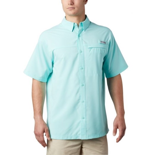 Columbia PFG Grander Marlin Kort Sleeve Skjorte Herre Turkis | 21376N