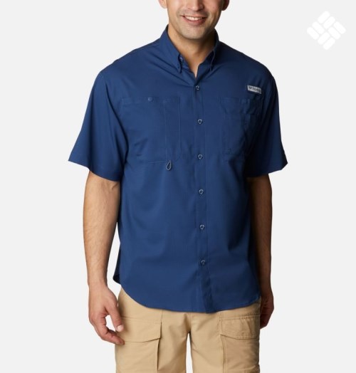 Columbia PFG Jekyll Island Kort Sleeve Skjorte Herre Marineblå | 58492M