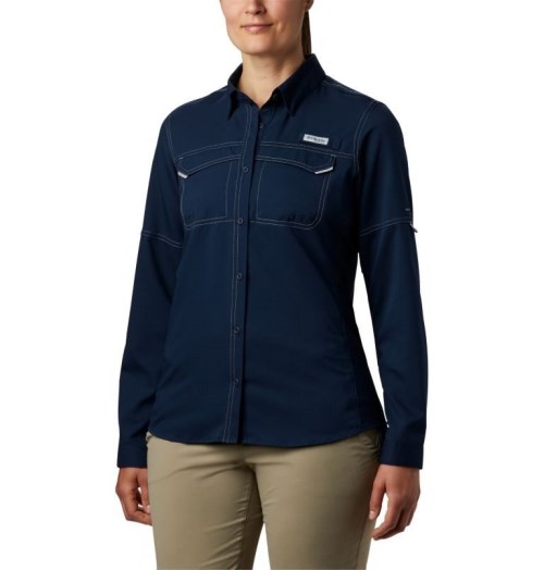 Columbia PFG Lo Drag Long Sleeve Skjorte Dame Marineblå | 57830V