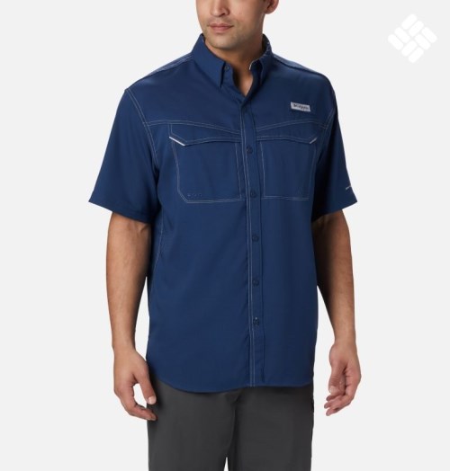 Columbia PFG Low Drag Offshore Kort Sleeve Skjorte Herre Marineblå | 39075X