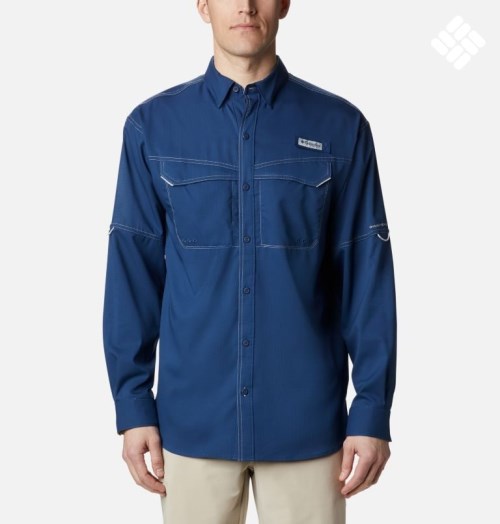 Columbia PFG Low Drag Offshore Long Sleeve Skjorte Herre Marineblå | 61205G