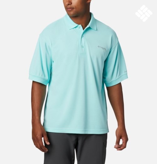 Columbia PFG Perfect Cast Polo T Skjorte Herre Turkis | 60571Q