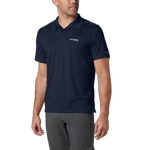 Columbia PFG Skiff Cast Polo T Skjorte Herre Marineblå | 68790L