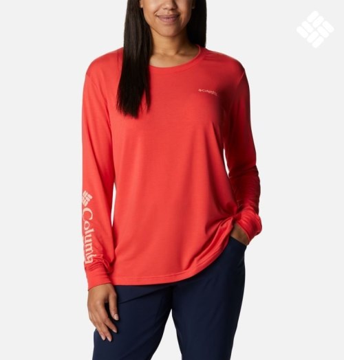 Columbia PFG Slack Vann Graphic Long Sleeve Gensere Dame Rød | 31807L