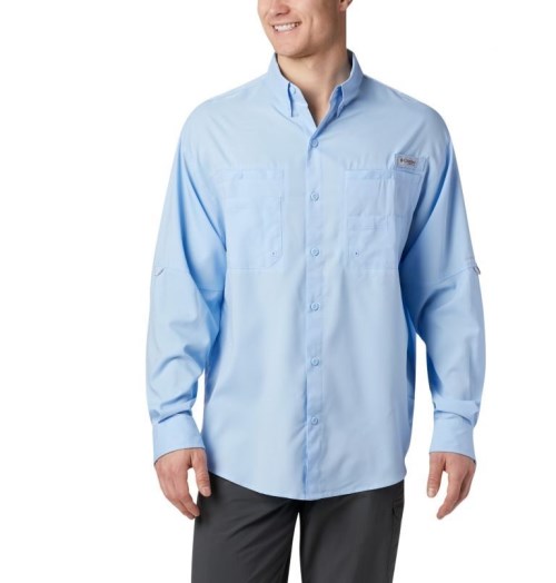 Columbia PFG Tamiami II Long Sleeve Skjorte Herre Lyse Blå | 35608D