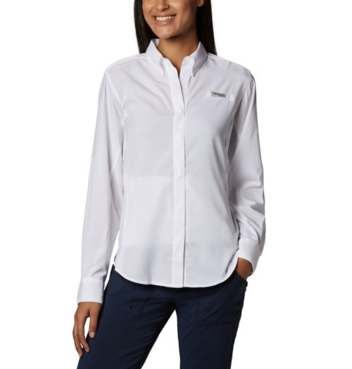 Columbia PFG Tamiami II Long Sleeve Skjorte Dame Hvite | 71085L