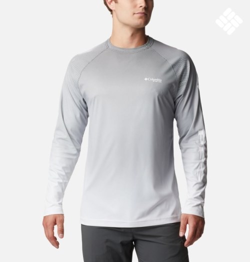 Columbia PFG Terminal Deflector Printed Long Sleeve Gensere Herre Lyse Grå | 19057J