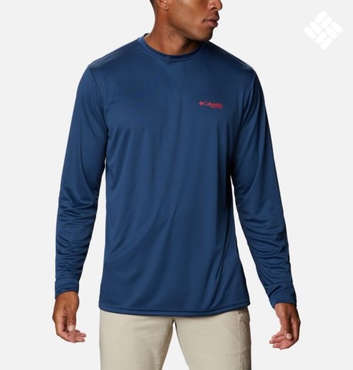 Columbia PFG Terminal Tackle Destination Long Sleeve Gensere Herre Marineblå | 23194J