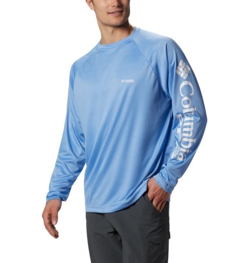 Columbia PFG Terminal Tackle Long Sleeve Gensere Herre Blå | 32401E