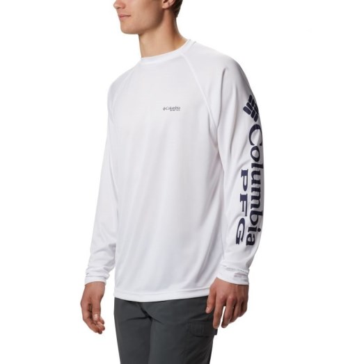 Columbia PFG Terminal Tackle Long Sleeve Gensere Herre Hvite | 53142T